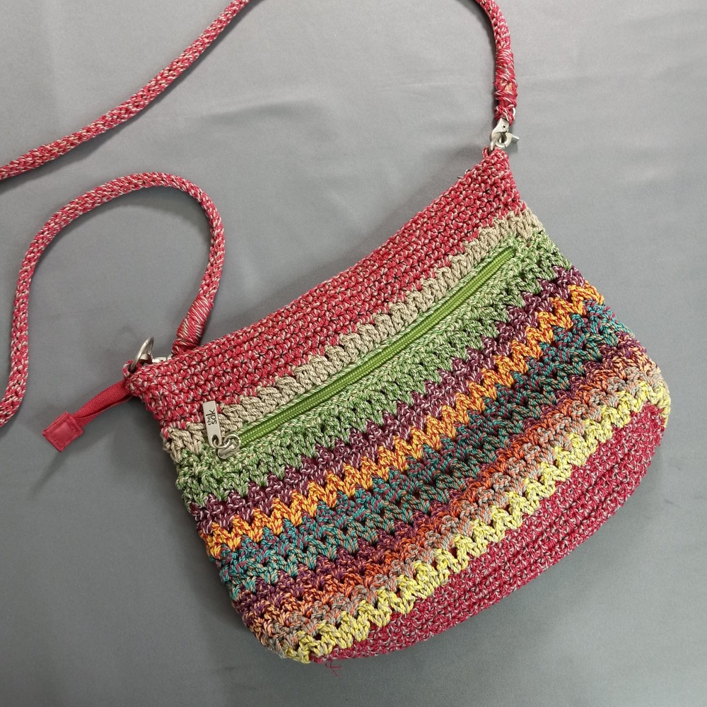 The Sak Multicolor Woven Crossbody Bag - Red, Green, Yellow, Purple, Blue